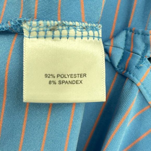 Peter Millar Summer Comfort Polo Golf Shirt Mens Size XL Blue Ombre Stripe - Picture 8 of 10